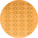 Round Machine Washable Oriental Orange Traditional Area Rugs, wshabs2604org