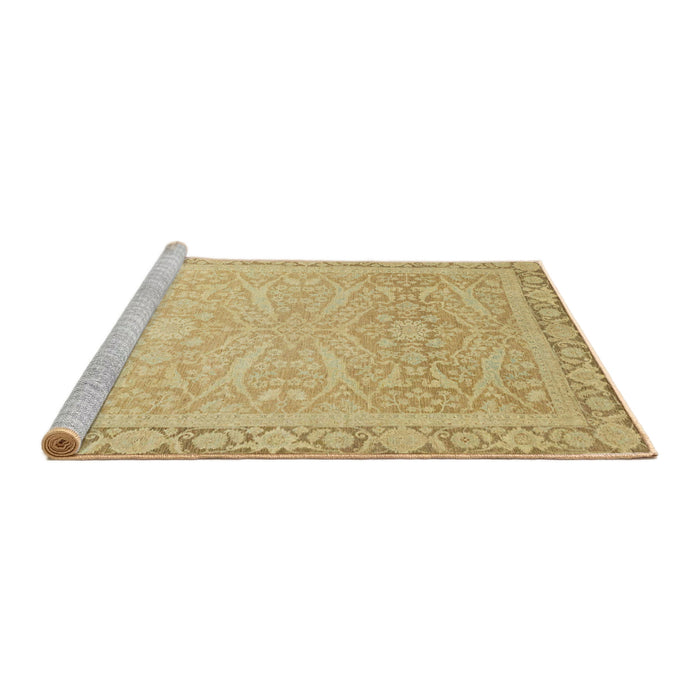 Sideview of Machine Washable Abstract Gold Rug, wshabs2605