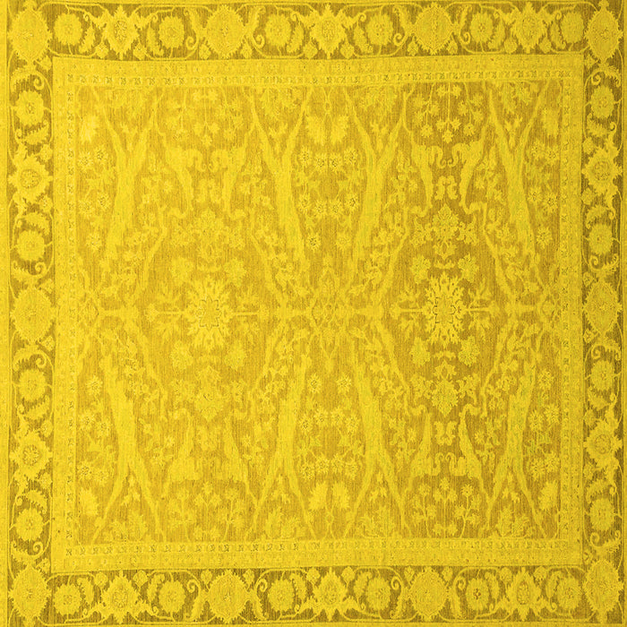 Square Machine Washable Abstract Yellow Modern Rug, wshabs2605yw