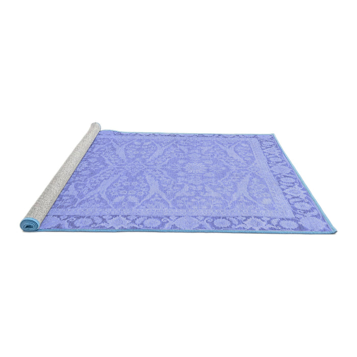Sideview of Machine Washable Abstract Blue Modern Rug, wshabs2605blu