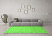 Machine Washable Abstract Green Modern Area Rugs in a Living Room,, wshabs2605grn