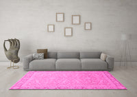 Machine Washable Abstract Pink Modern Rug, wshabs2605pnk