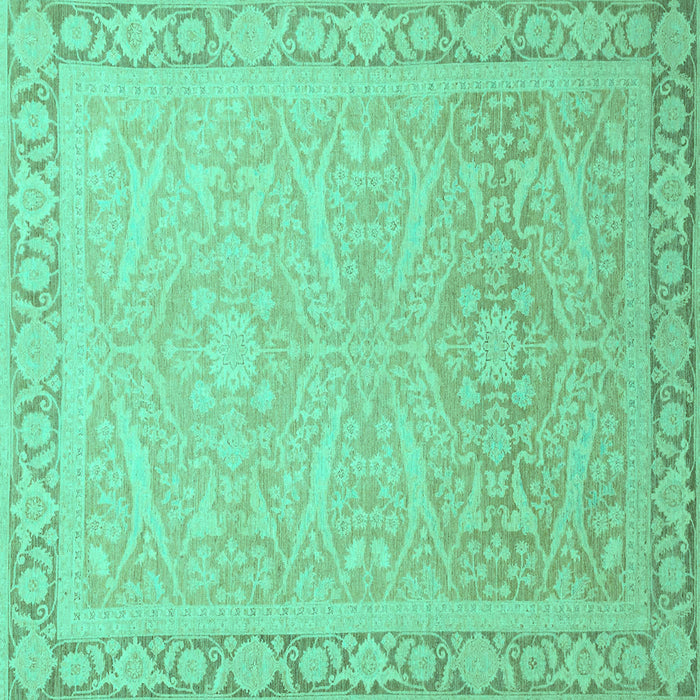 Square Abstract Turquoise Modern Rug, abs2605turq