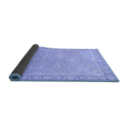Sideview of Abstract Blue Modern Rug, abs2605blu