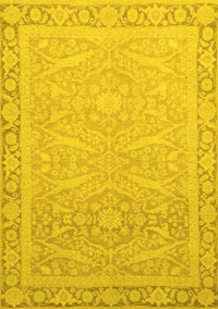 Abstract Yellow Modern Rug, abs2605yw