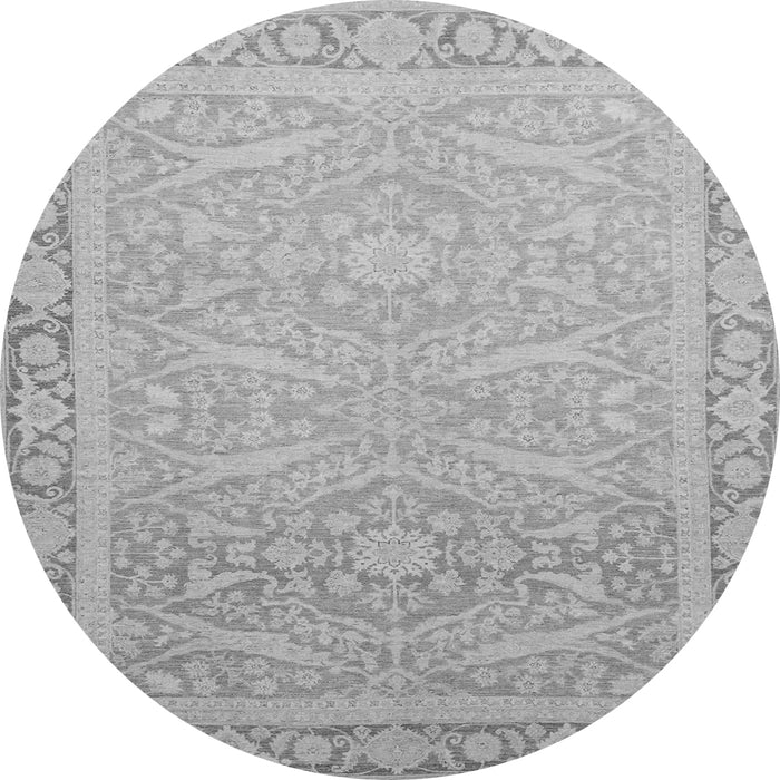 Round Abstract Gray Modern Rug, abs2605gry