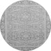 Round Abstract Gray Modern Rug, abs2605gry