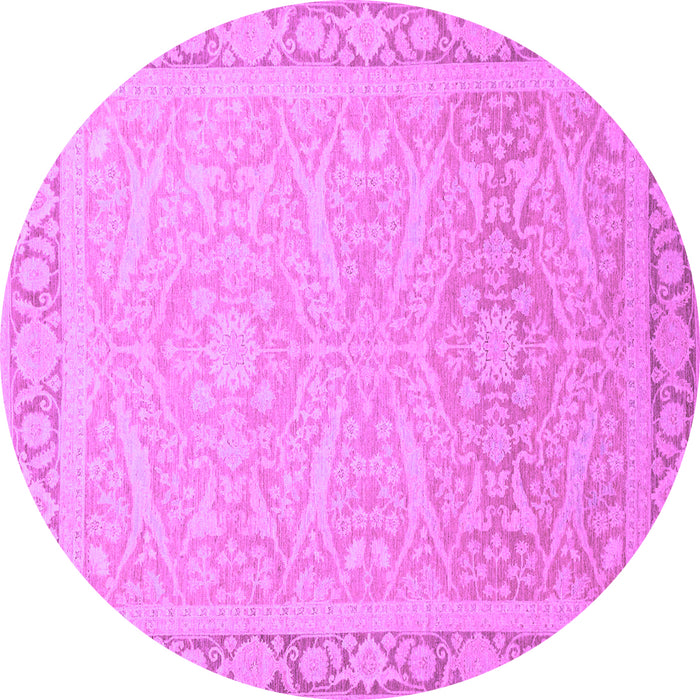 Round Machine Washable Abstract Purple Modern Area Rugs, wshabs2605pur