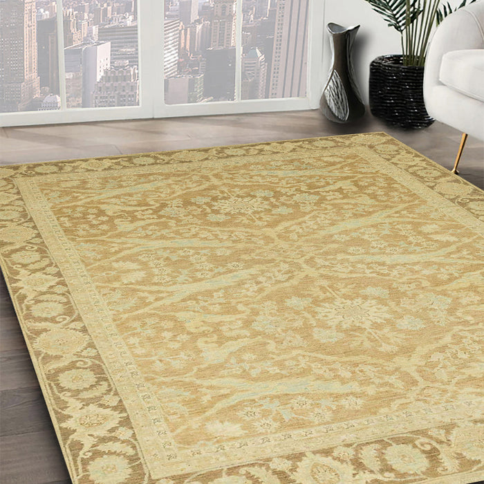 Machine Washable Abstract Gold Rug in a Family Room, wshabs2605