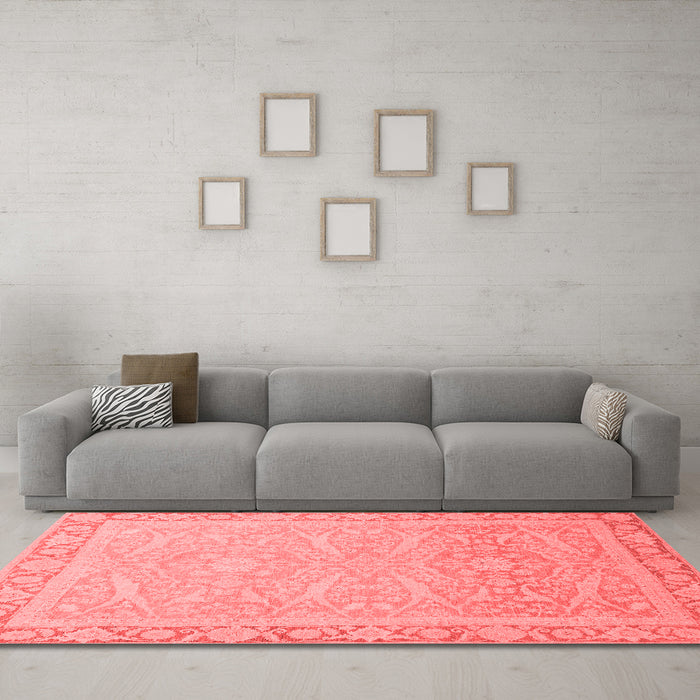 Modern Red Washable Rugs
