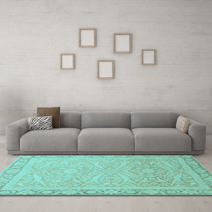 Machine Washable Abstract Light Blue Modern Rug in a Living Room, wshabs2605lblu