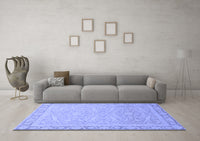 Machine Washable Abstract Blue Modern Rug, wshabs2605blu