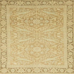 Square Machine Washable Abstract Gold Rug, wshabs2605