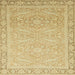 Square Machine Washable Abstract Gold Rug, wshabs2605