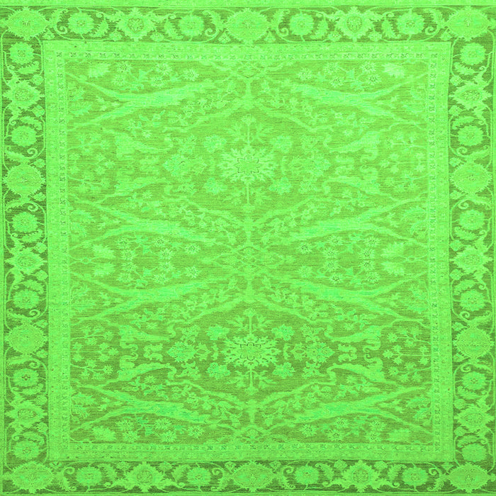Square Abstract Green Modern Rug, abs2605grn