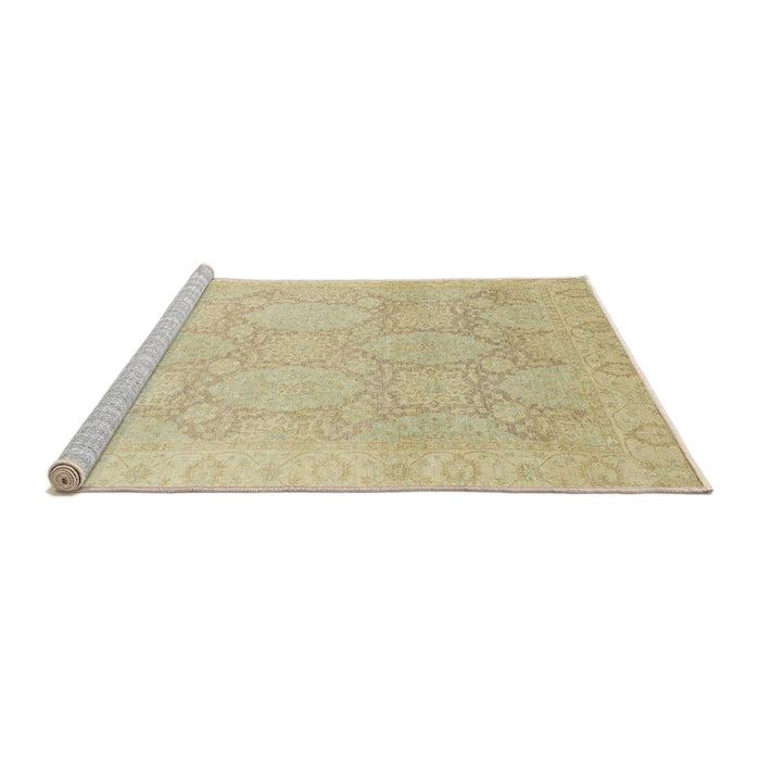 Sideview of Machine Washable Abstract Brown Gold Rug, wshabs2606