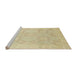 Sideview of Machine Washable Abstract Brown Gold Rug, wshabs2606