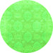 Round Oriental Green Traditional Rug, abs2606grn