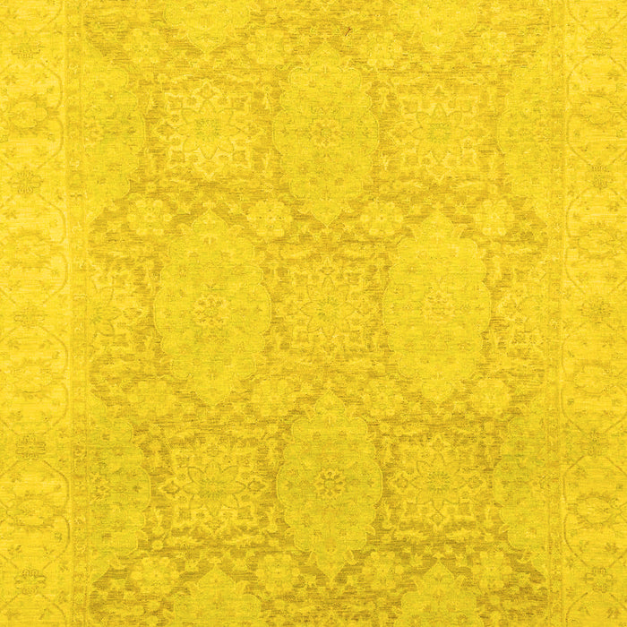 Machine Washable Oriental Yellow Traditional Rug, wshabs2606yw