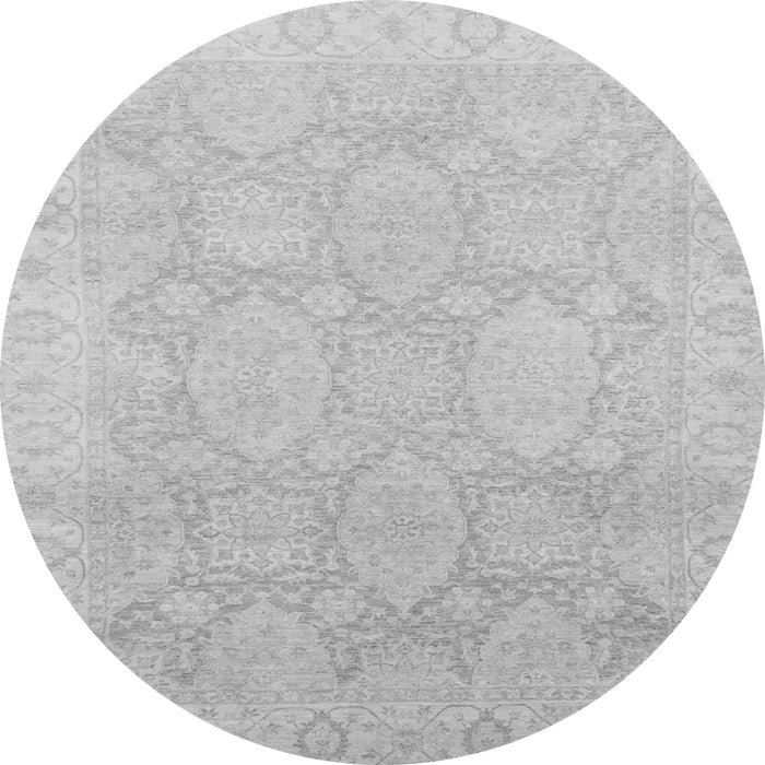 Round Machine Washable Oriental Gray Traditional Rug, wshabs2606gry