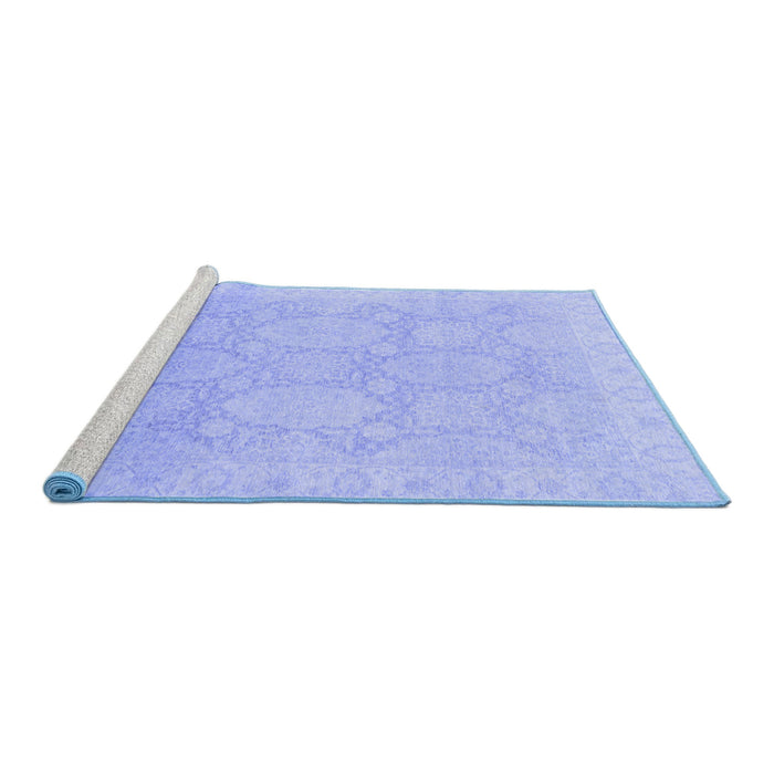 Sideview of Machine Washable Oriental Blue Traditional Rug, wshabs2606blu