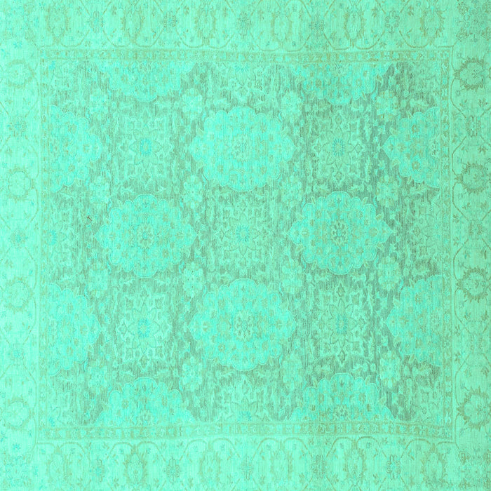 Square Oriental Turquoise Traditional Rug, abs2606turq