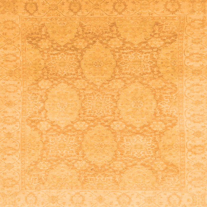 Square Machine Washable Oriental Orange Traditional Area Rugs, wshabs2606org