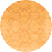 Round Oriental Orange Traditional Rug, abs2606org