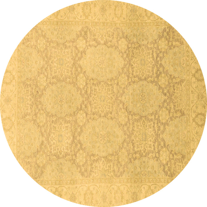 Round Machine Washable Oriental Brown Traditional Rug, wshabs2606brn