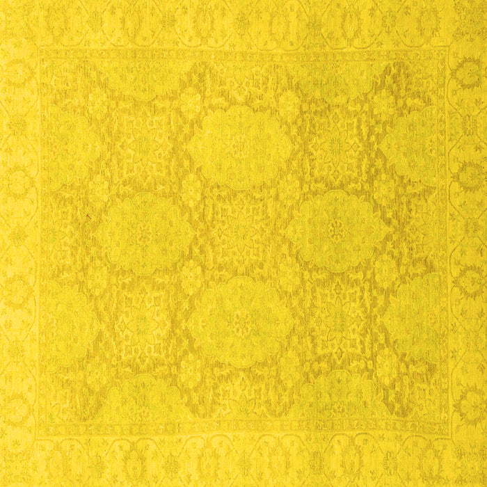 Square Oriental Yellow Traditional Rug, abs2606yw