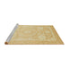 Sideview of Machine Washable Abstract Brown Gold Rug, wshabs2607