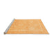 Sideview of Machine Washable Abstract Orange Modern Area Rugs, wshabs2607org