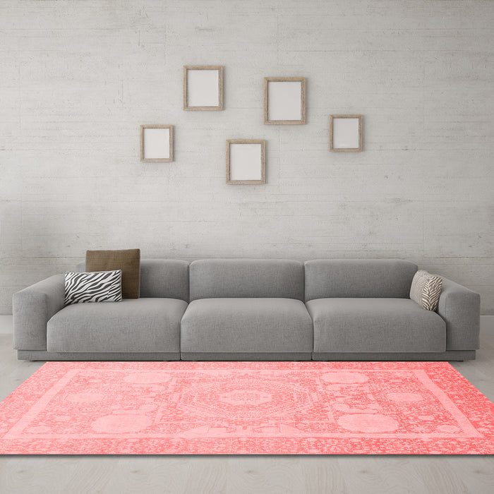 Modern Red Washable Rugs
