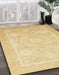 Machine Washable Abstract Brown Gold Rug in a Family Room, wshabs2607