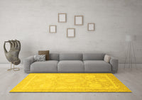 Machine Washable Abstract Yellow Modern Rug, wshabs2607yw