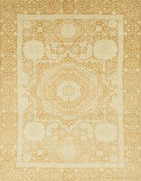 Machine Washable Abstract Brown Gold Rug, wshabs2607