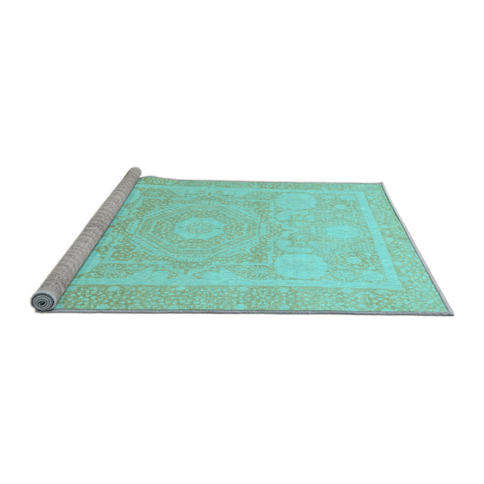 Sideview of Machine Washable Abstract Light Blue Modern Rug, wshabs2607lblu