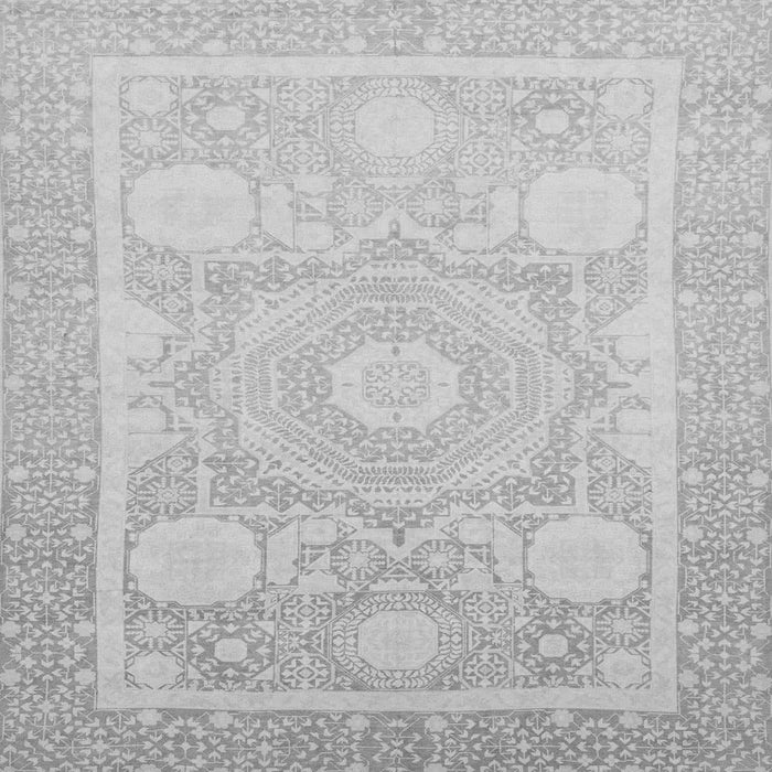 Square Abstract Gray Modern Rug, abs2607gry