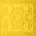 Square Abstract Yellow Modern Rug, abs2607yw