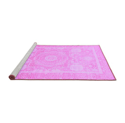 Sideview of Machine Washable Abstract Purple Modern Area Rugs, wshabs2607pur