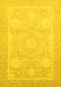 Abstract Yellow Modern Rug, abs2607yw