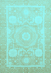 Abstract Light Blue Modern Rug, abs2607lblu