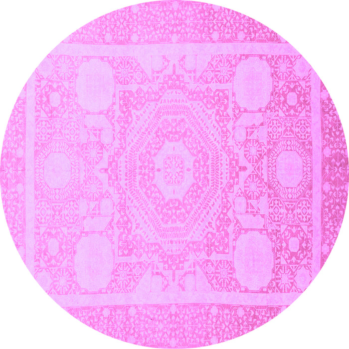 Round Abstract Purple Modern Rug, abs2607pur