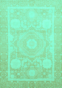 Abstract Turquoise Modern Rug, abs2607turq