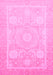 Machine Washable Abstract Pink Modern Rug, wshabs2607pnk