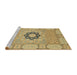 Sideview of Machine Washable Abstract Cinnamon Brown Rug, wshabs2608