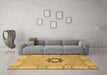 Machine Washable Abstract Brown Modern Rug in a Living Room,, wshabs2608brn