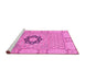 Sideview of Machine Washable Abstract Pink Modern Rug, wshabs2608pnk