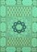 Machine Washable Abstract Turquoise Modern Area Rugs, wshabs2608turq