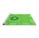 Sideview of Machine Washable Abstract Green Modern Area Rugs, wshabs2608grn